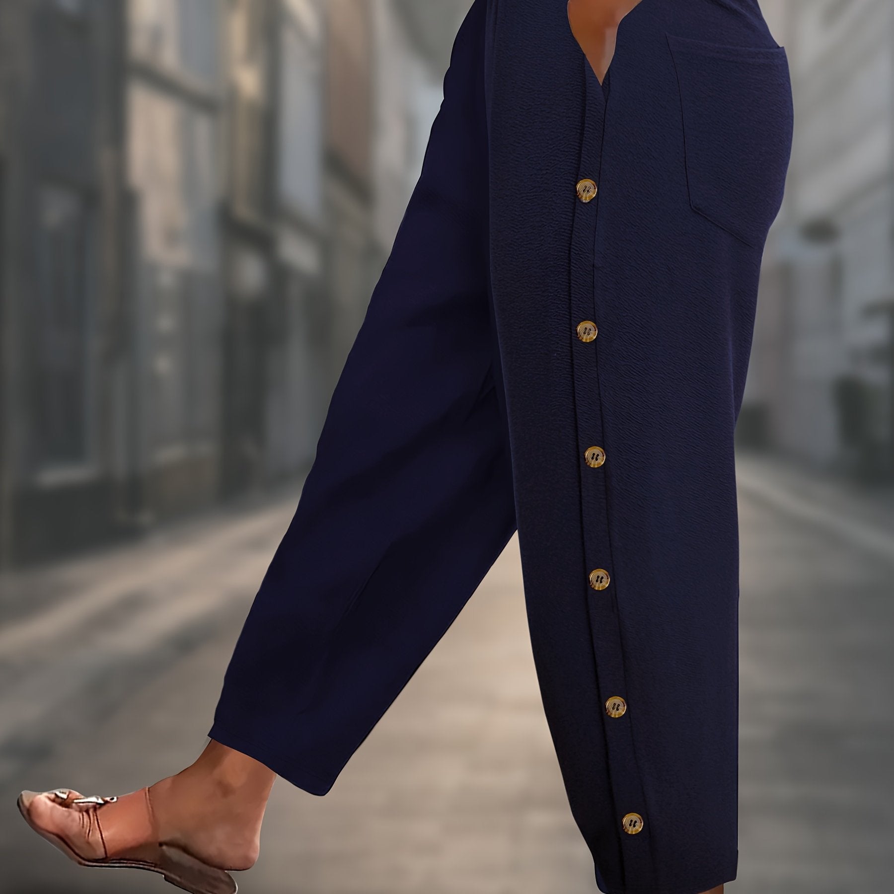 Women's Plus Size Relaxed Fit Trousers Soft Stretch Fabric Autumn Casual Pants