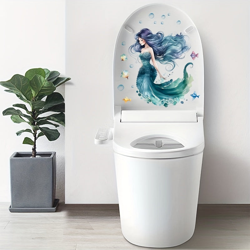 Toilet Seat Sticker Shell Sleeping Beauty Sea Theme Decorative Decal