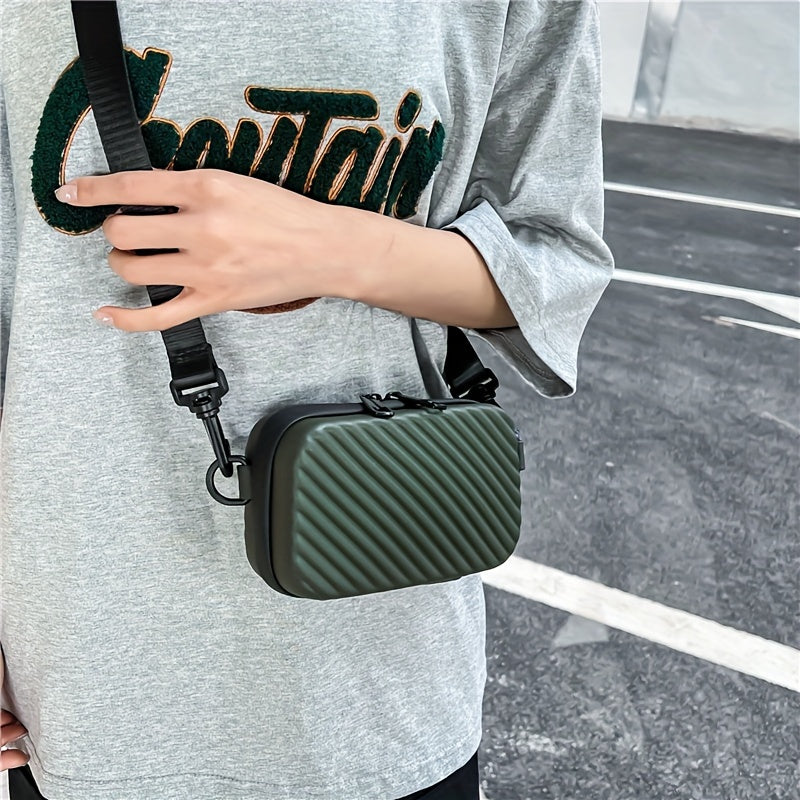 Black Mini Crossbody Bag for Women with Adjustable Strap and Multiple Compartments