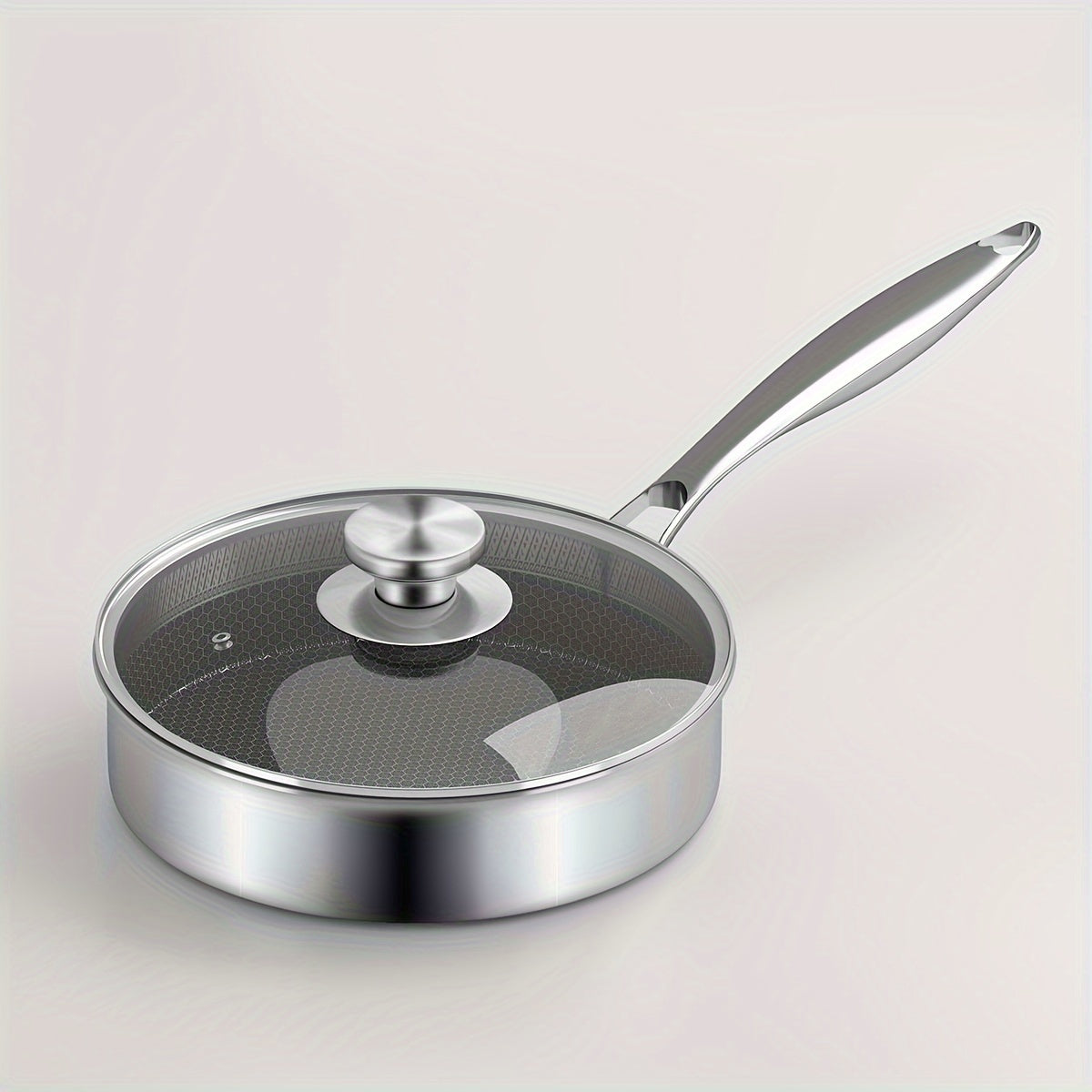 Stainless Steel Sauté Pan Non-Stick Honeycomb Surface Dishwasher Safe Induction Compatible