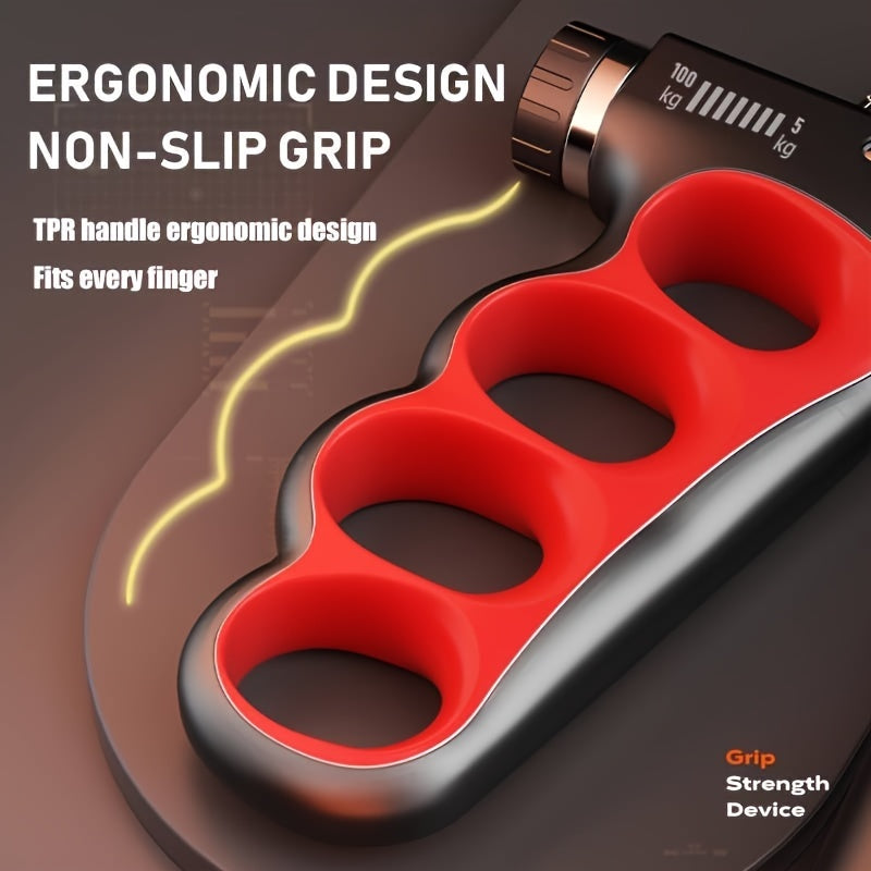 Adjustable Resistance Grip Strength Trainer for Hand Exercise and Flexibility Red Grey