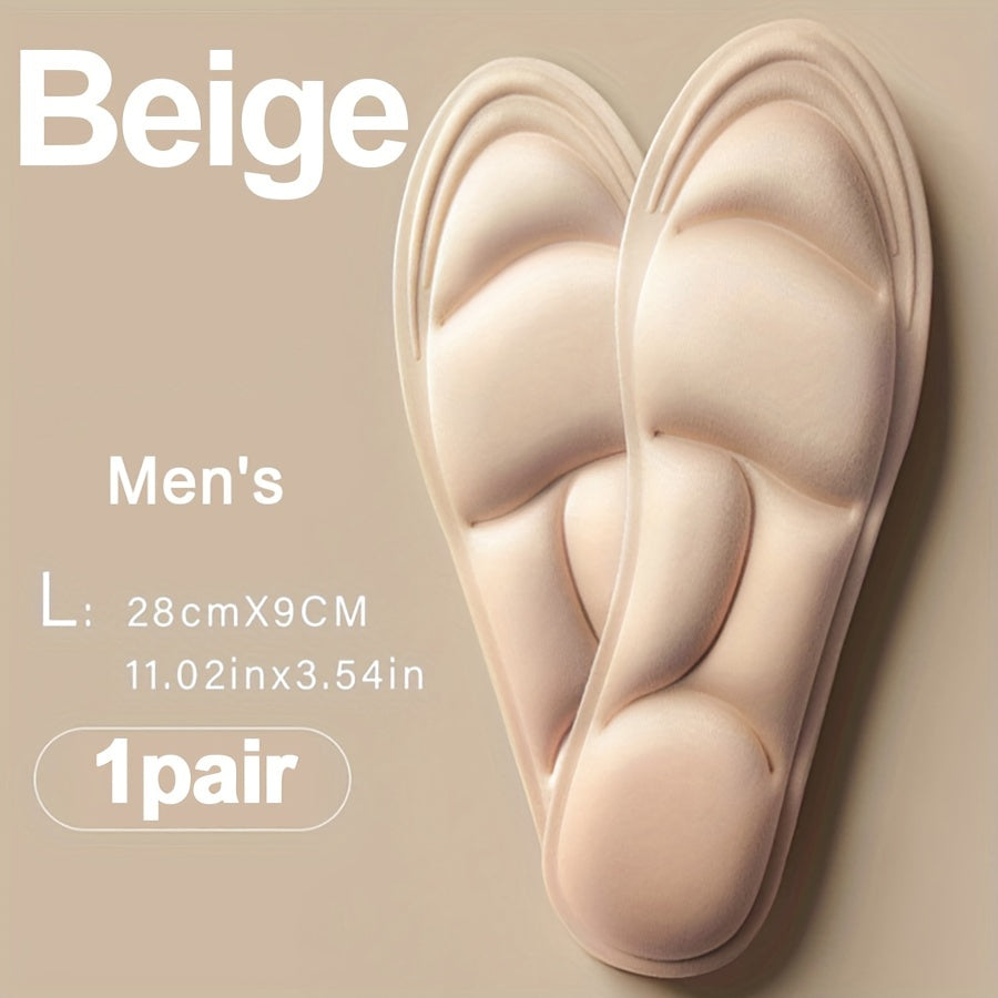 Unisex 5D Memory Foam Shoe Insoles, Breathable, Wear-Resistant, Adjustable