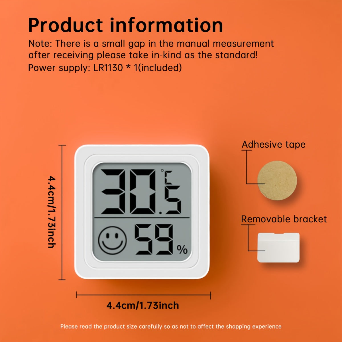 Single-Use Digital Indoor Thermometer Hygrometer for Home and Car