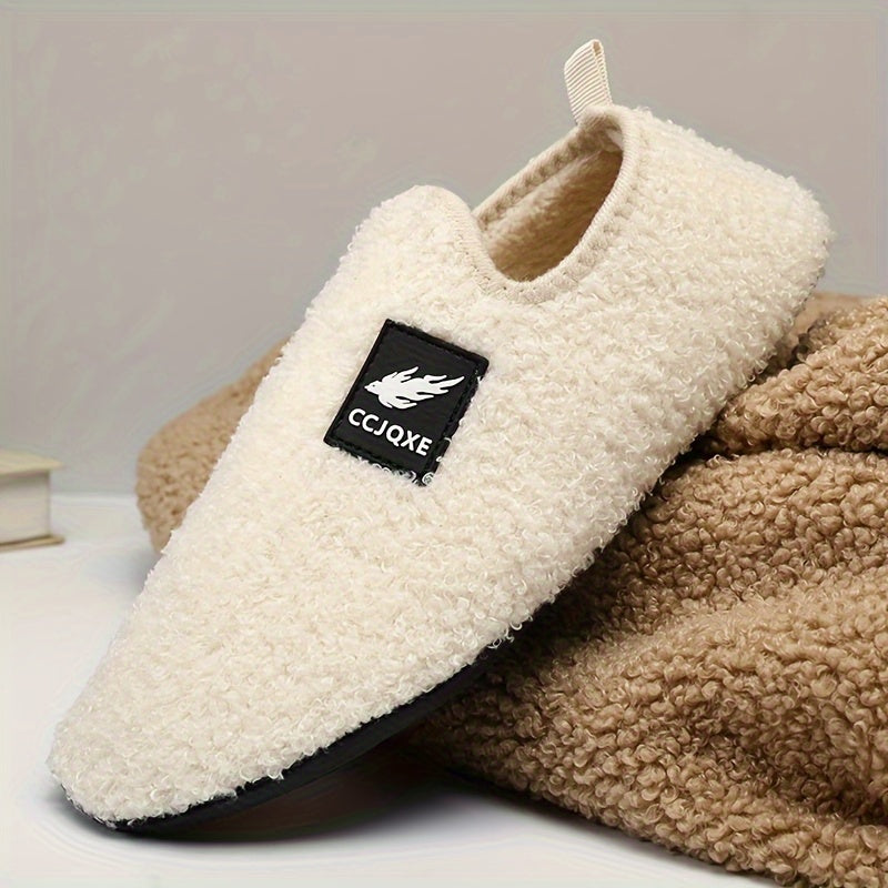 Women's Fleece-Lined Indoor Slippers Warm Plush Home Shoes