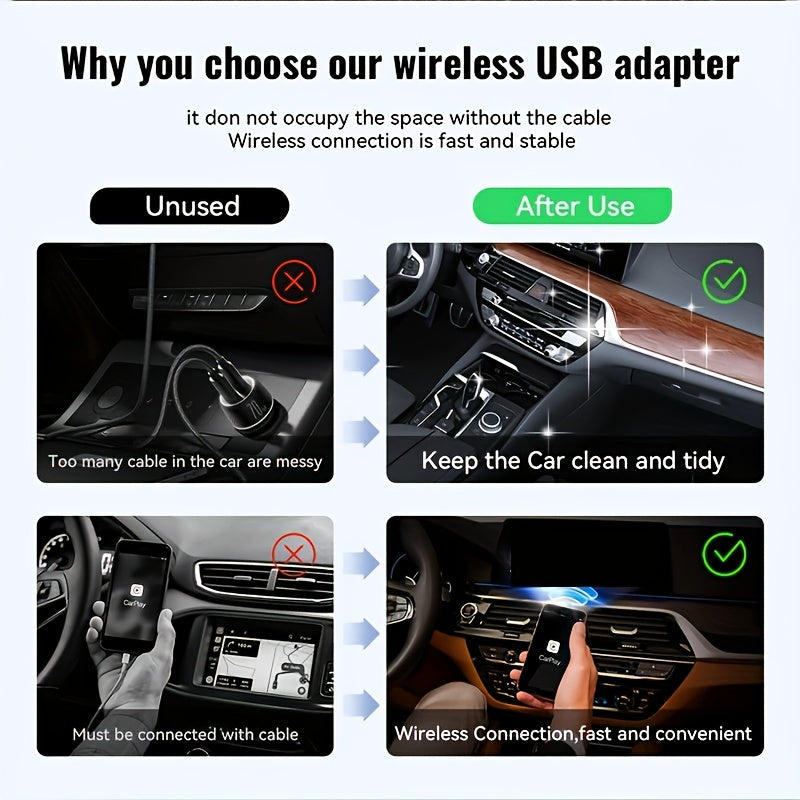 Wireless Carplay And Android Auto Adapter for Cars with OTA Upgrade