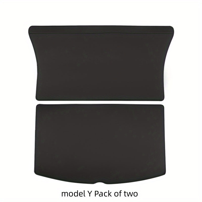 Car Trunk Protector Leather Mat for Tesla Model 3 Y Anti-Scratch Dust Guard 2pcs