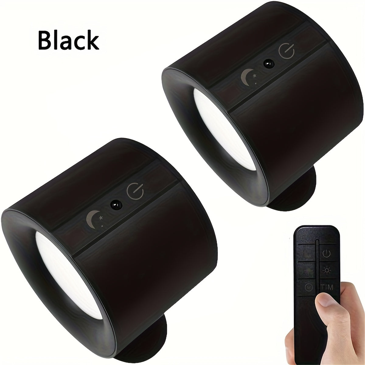 2-Pack Dimmable LED Wall Sconces with Touch Control Magnetic Ball 360° Rotation USB Rechargeable