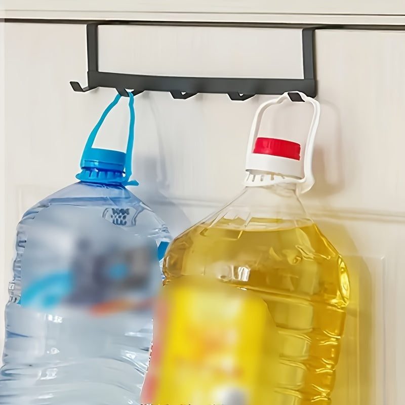 Contemporary Metal Wall Mount Hook Rack 5 Hooks Rust-Resistant 29cm Polished Finish