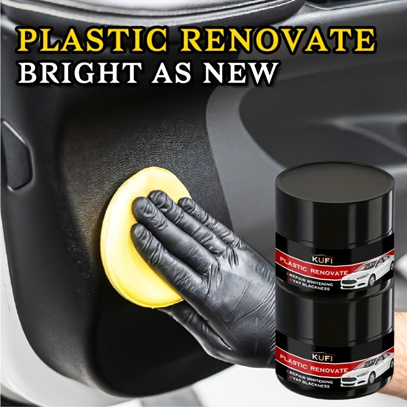 Restaurador de plásticos para interiores de coche y brillo para neumáticos, cera para reparación de arañazos
