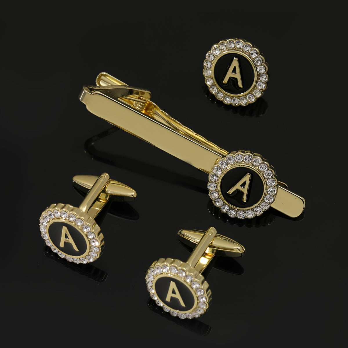 Men's All-Inclusive Accessory Set with Tie Clips Cufflinks Brooches Limited Edition