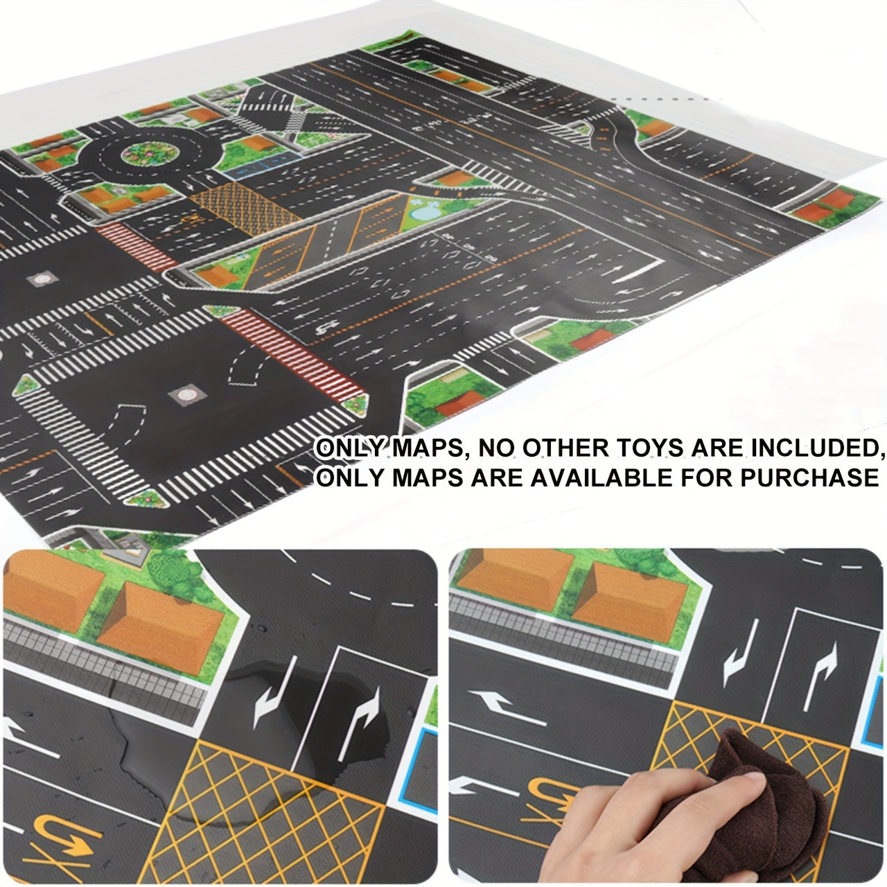 Alfombra de juego de tráfico infantil Ciudad Juego de aparcamiento educativo Impermeable de tela no tejida Juguete para interior