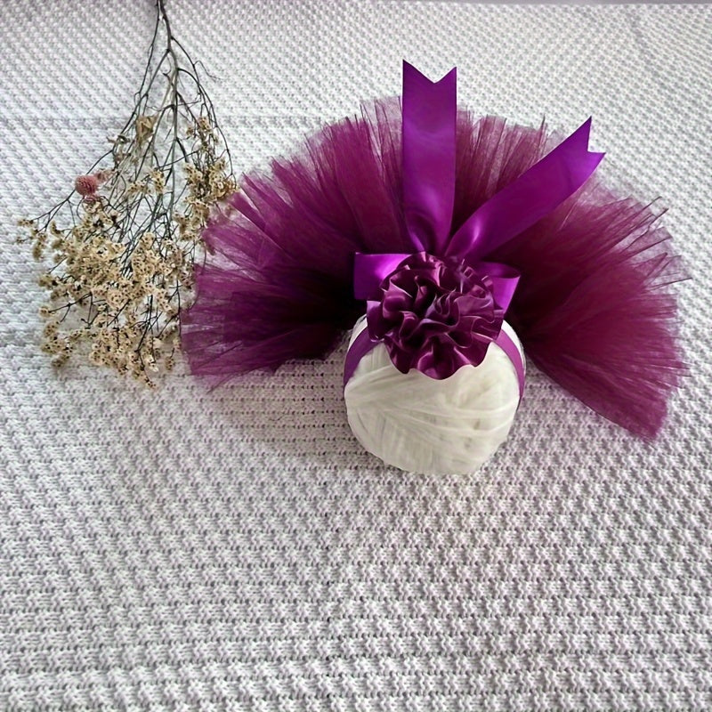 Мягкая полиамидная ткань - комплект юбки-туту и повязки на голову в фиолетовом цвете - идеально для детей от 0 до 3 лет - отлично подходит для дней рождения, фотосессий и особых событий - включает пушистую юбку-туту и соответствующий аксессуар для волос.