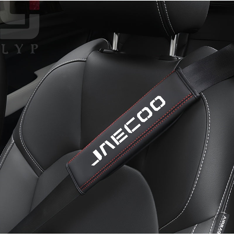 Avtomobil o'rindiq kamarining yelka yostiqchasi, yumshoq qoplamali, qizil aksent bilan, transport qulayligi uchun