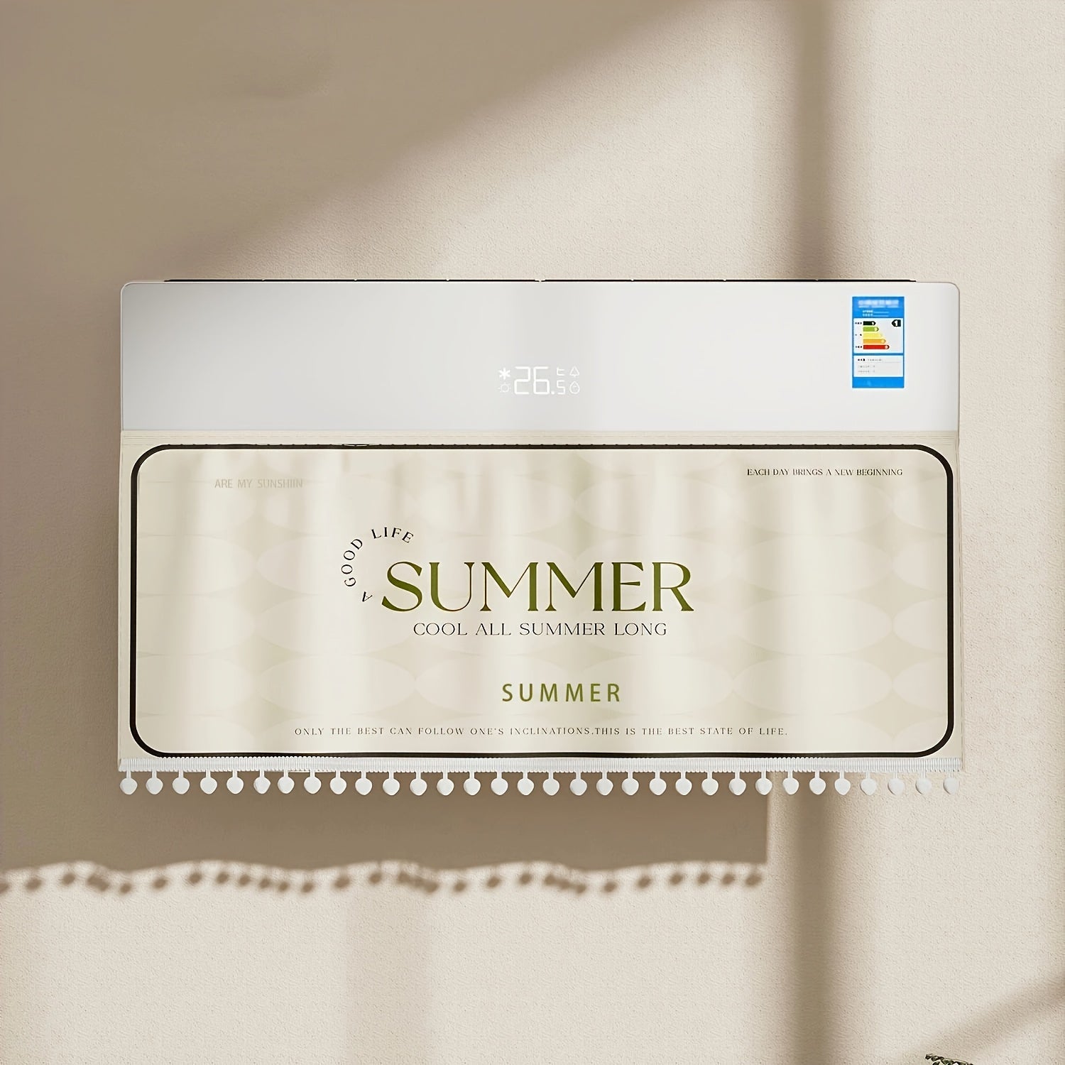 Escudo de deflector de aire acondicionado universal con cortina de tela