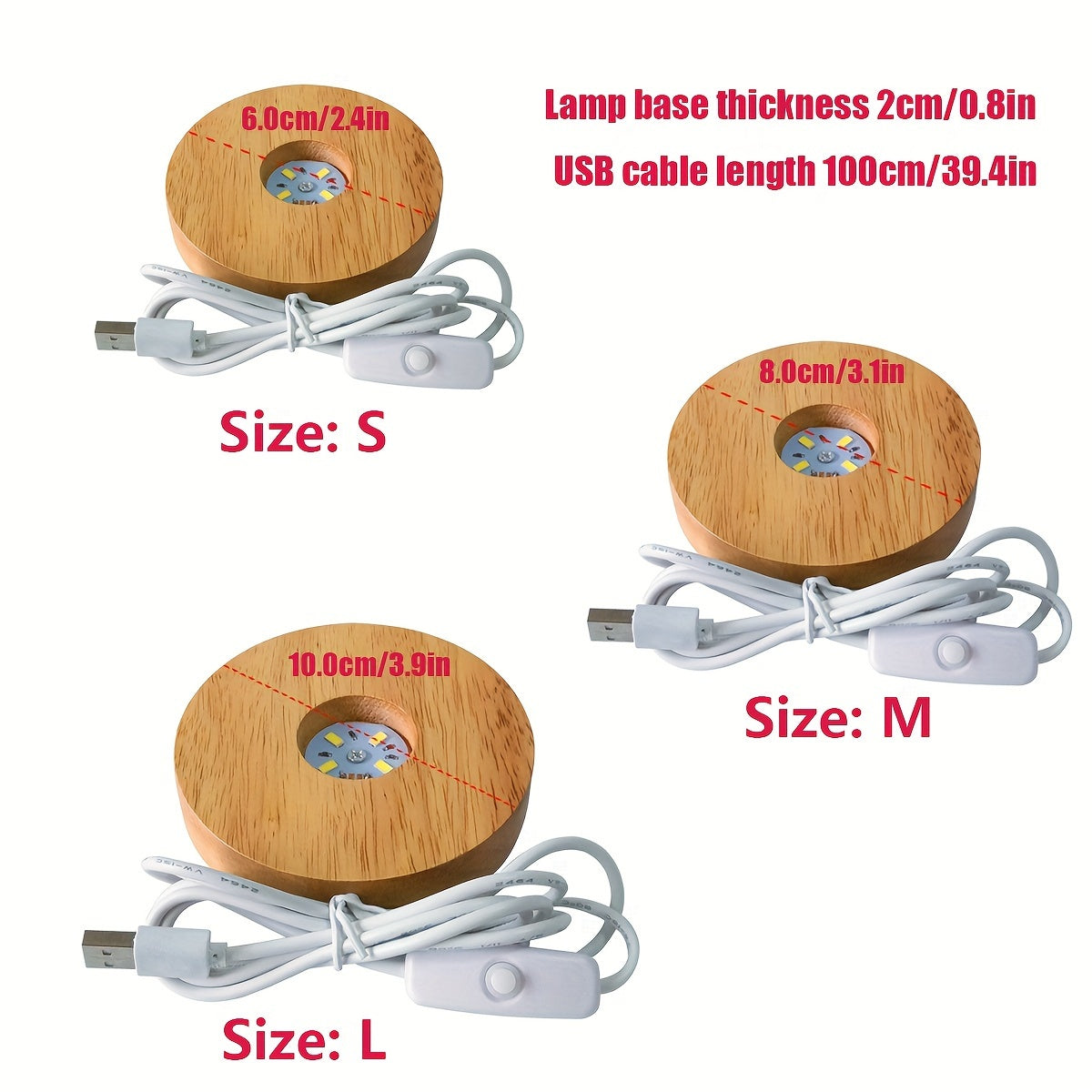 Ручная работа: светодиодная ночная лампа с деревянным основанием и кристальным шаром.