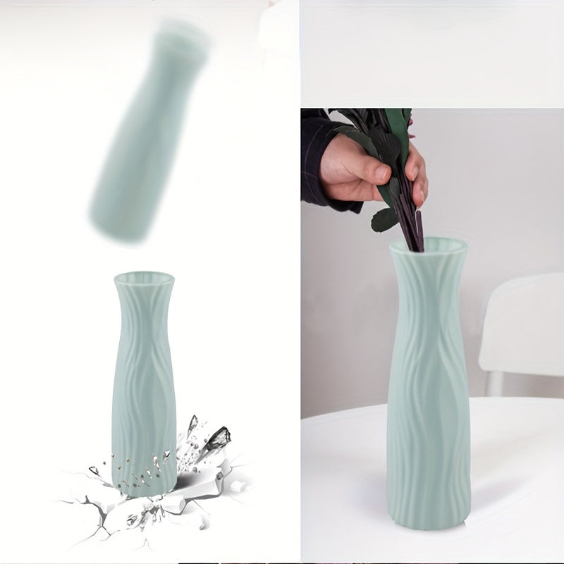 Ceramic Look Plastic Vase for Home and Office Decor