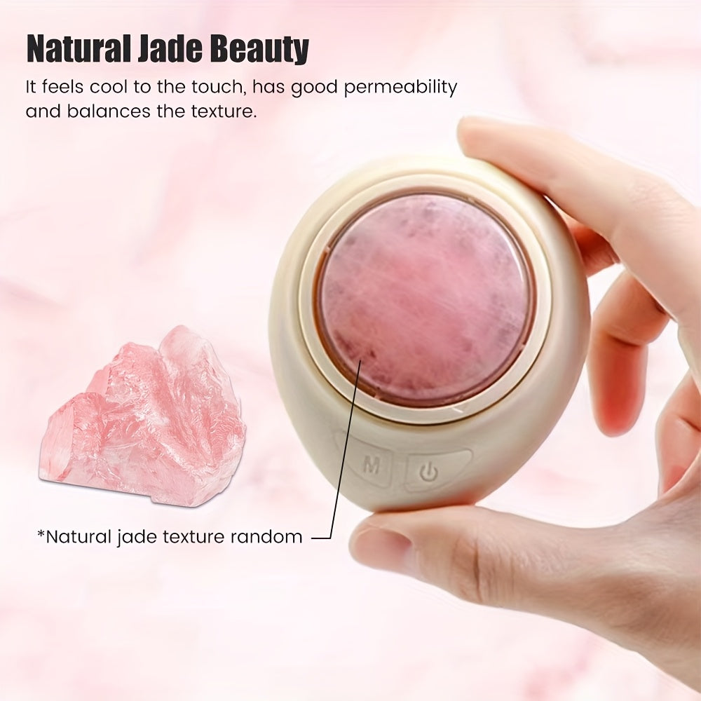 Masajeador facial eléctrico de jade con 4 modos, recargable por USB, dispositivo portátil de cuidado de la piel