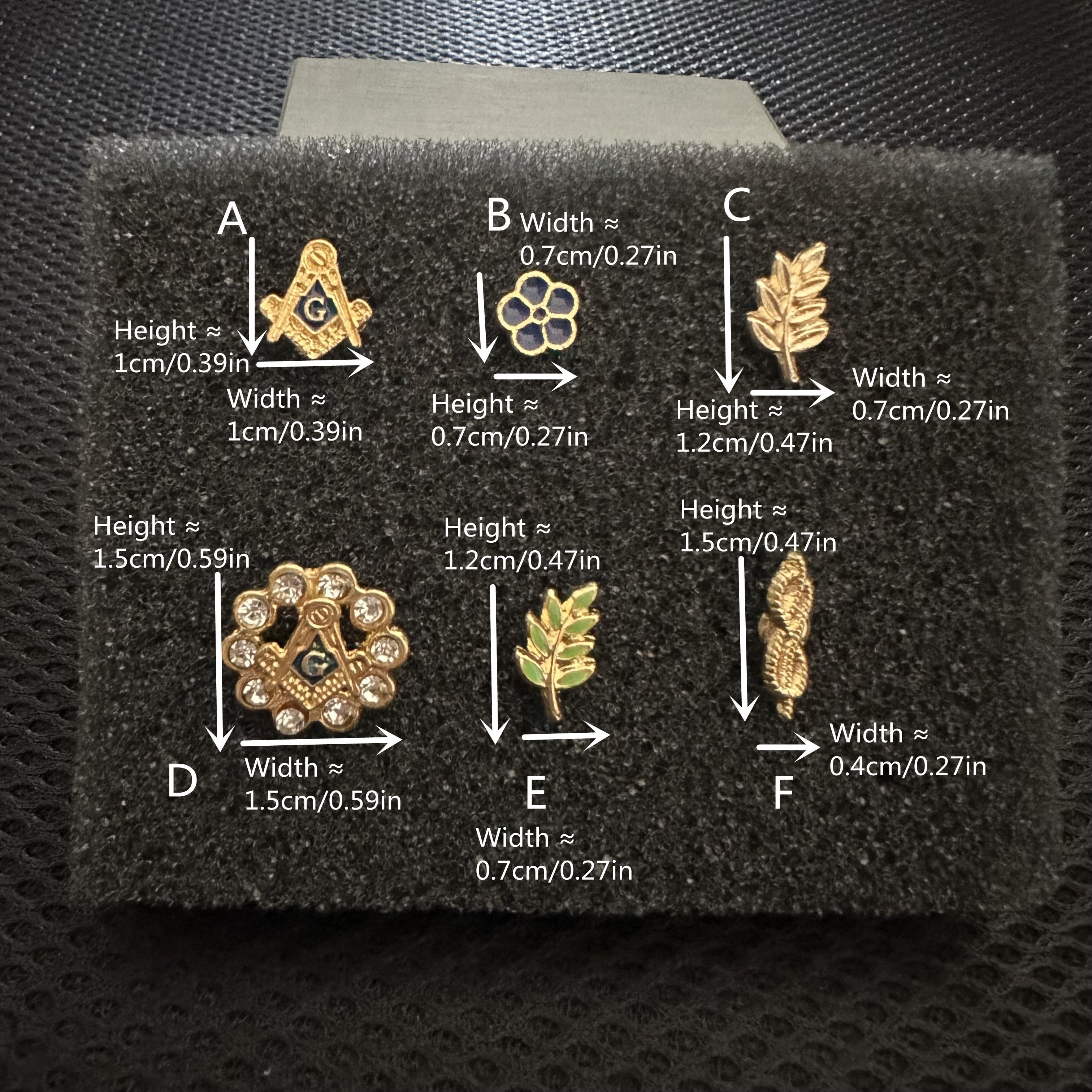 Vintage Style Masonic Brooch Set with Rhinestone Pins for Men’s Suits and Jackets