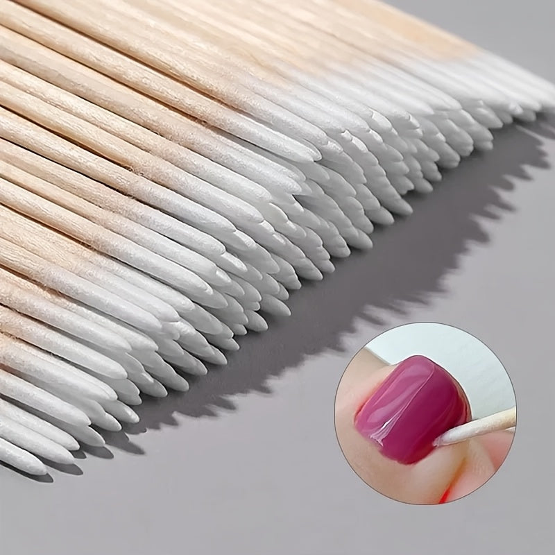 100Pcs Nail Sticks Wooden Swabs for Nail Art and Manicure Detail Correction