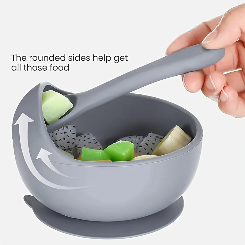 Silicone Baby Feeding Set with Suction Plate Spoon for Toddlers BPA Free