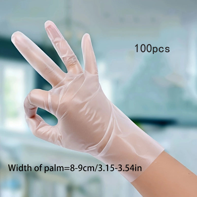 20-40 Pcs TPE Disposable Gloves Latex-Free Powder-Free Waterproof Clear Kitchen Cleaning