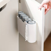 Wall-Mounted Garbage Bag Dispenser Plastic Storage for Kitchen Bathroom