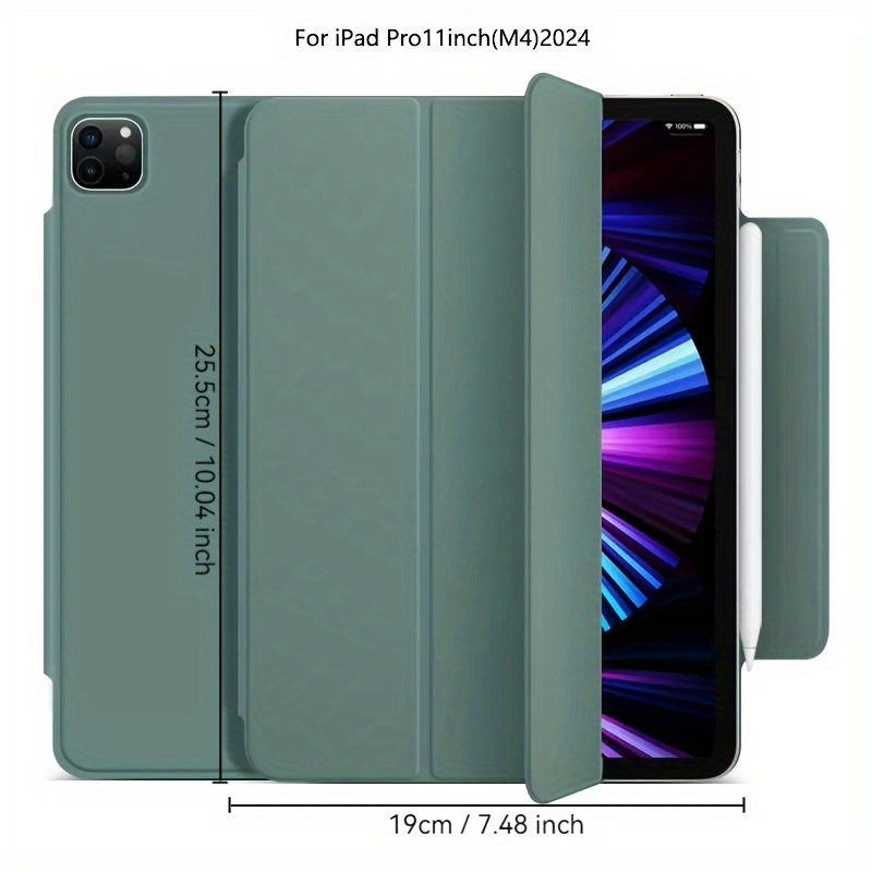 iPad Mini 6, Air 4/5, Pro 11 2022, Air 6 11inch 2024 uchun sun'iy charm aqlli qop. Qalam ushlagichi, kuchli magnit yopilishi va ultra ingichka dizayni bilan egiluvchan qattiq qopqoqni o'z ichiga oladi.