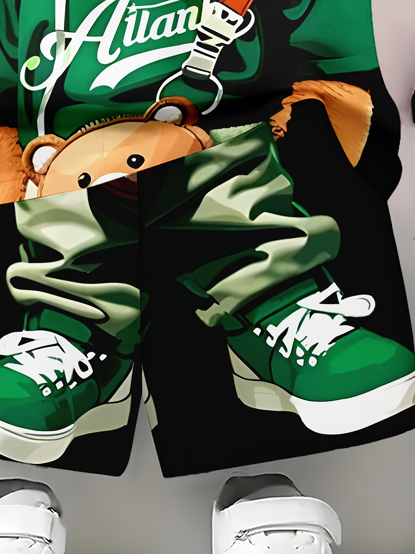 Boys Casual Outfit Set 3D Printed Bear T-Shirt and Shorts Spring Summer