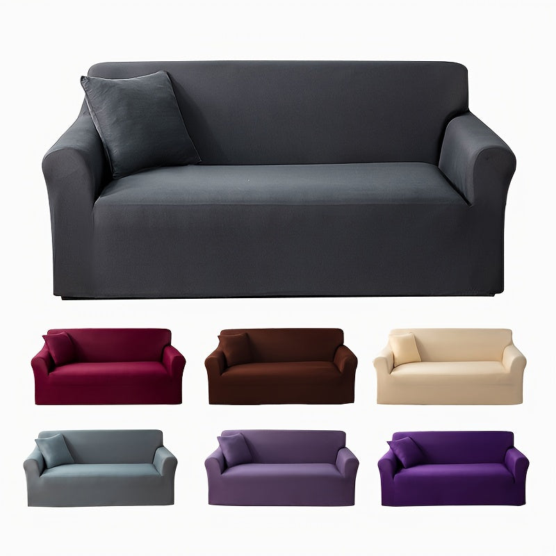 1 шт. Многофункциональный эластичный однотонный чехол для дивана с подходящим чехлом для подушки для декора спальни, офиса и гостиной.