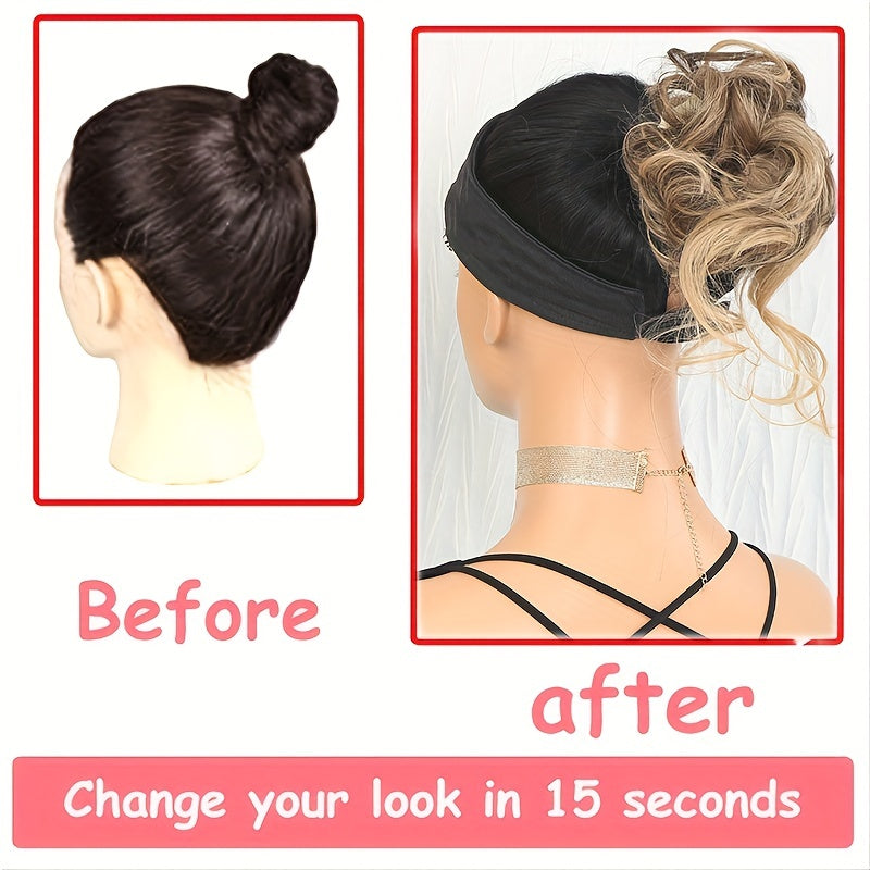 Women's Synthetic Hair Bun Claw Clip for Updos and Styling