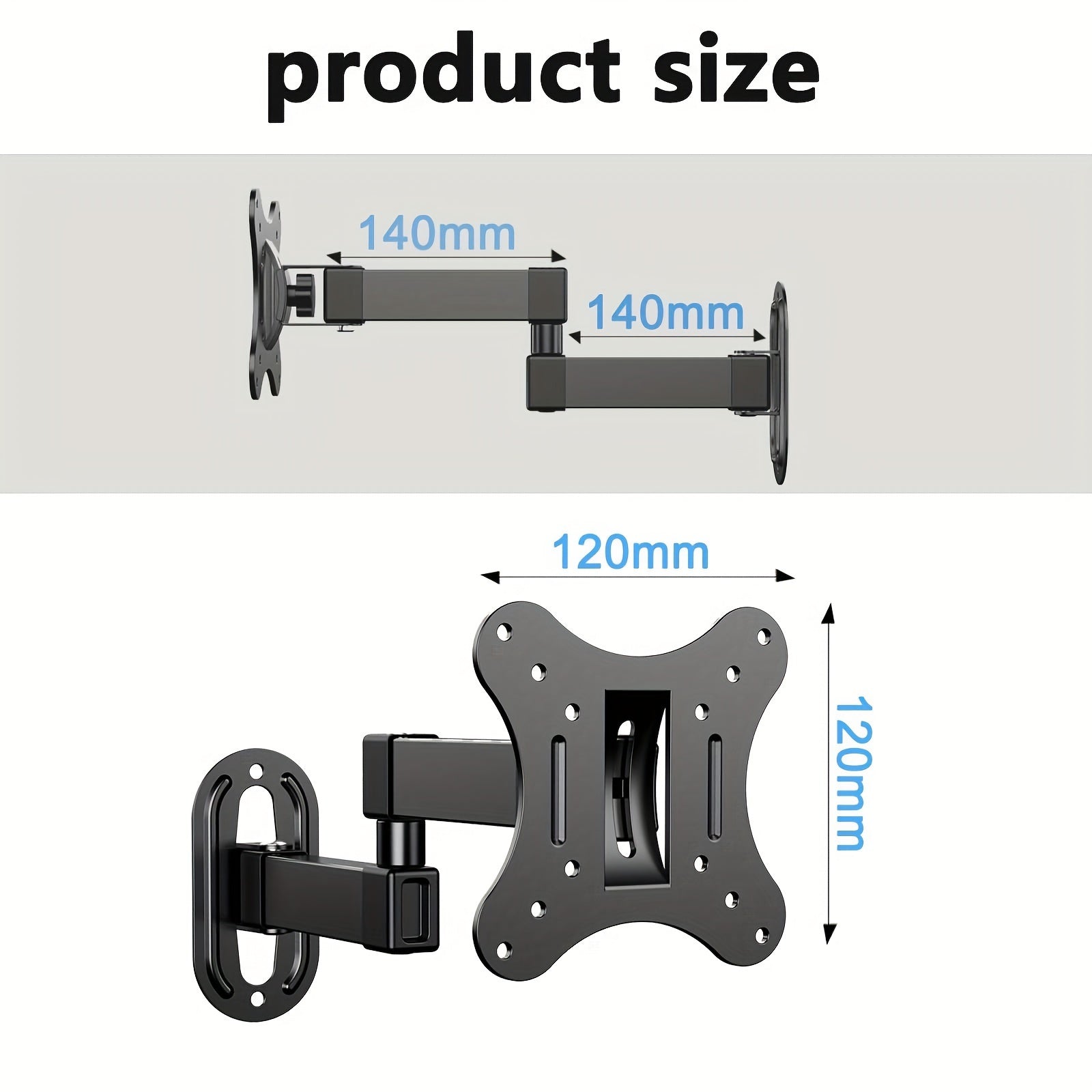 Full Motion TV Wall Mount Bracket for 14-27 Inch Screens VESA 75x75mm to 100x100mm