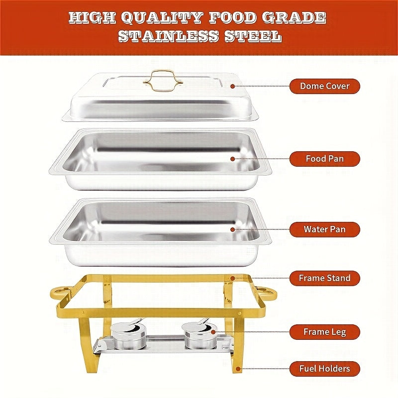 Set de buffet de olla caliente de 2 piezas, kit premium de 8QT para cumpleaños, bodas y fiestas