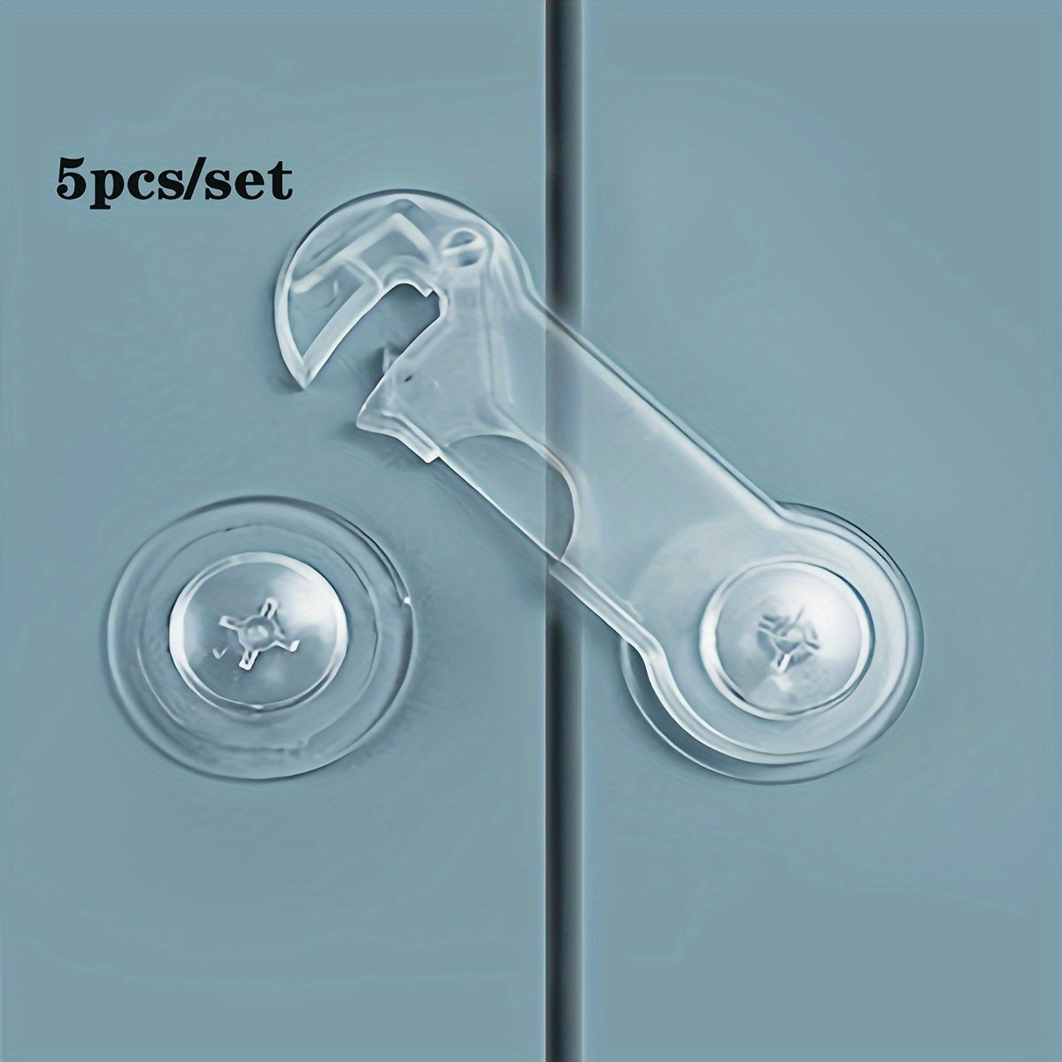 Набор из 5 детских замков безопасности без BPA, прозрачный пластик для шкафов и дверей