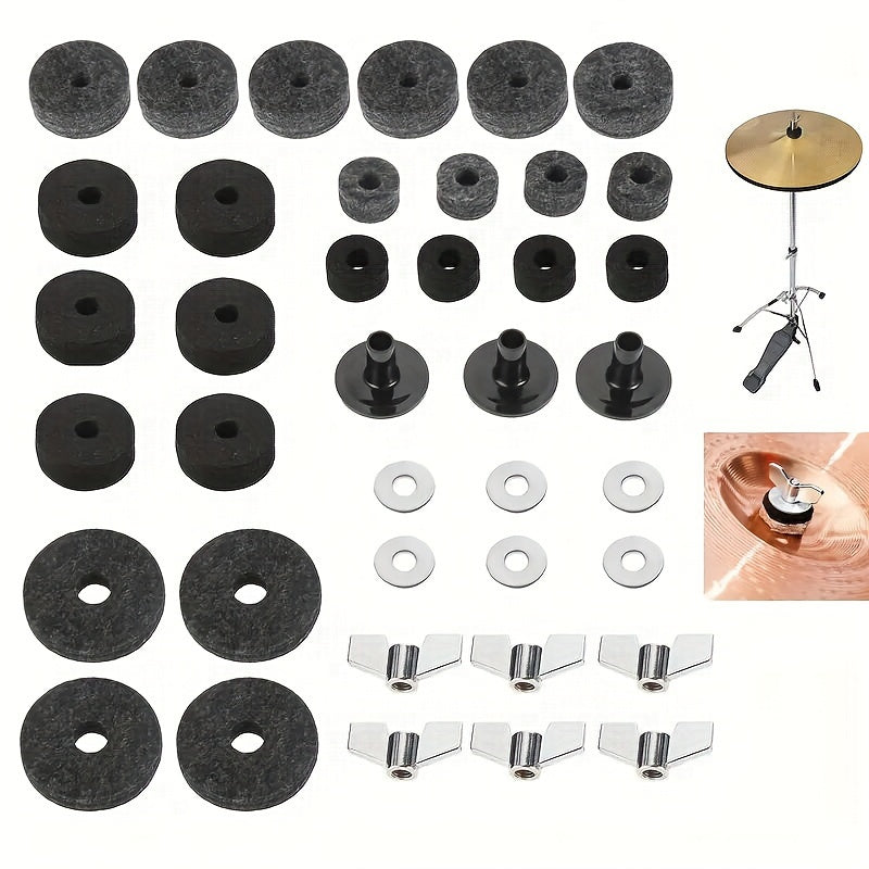 Premium Cymbal Care Kit with Padded Sleeves and Sound Enhancing Washers