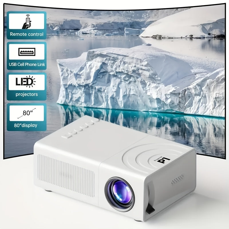 Portable LCD Projector for Home Theater with 1080P Support and USB