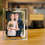 Clear Tempered Glass Photo Frame 15.24cm 17.78cm for Home Decor Wedding Birthday