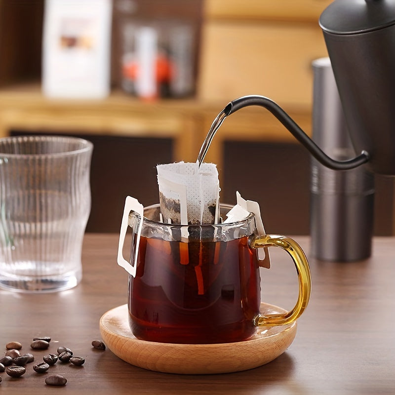 Premium bir martalik qahva filtr sumkalari, osma quloqlar bilan - 50 ta to'plam, ofis, ochiq havoda va lager sharoitlari uchun ideal