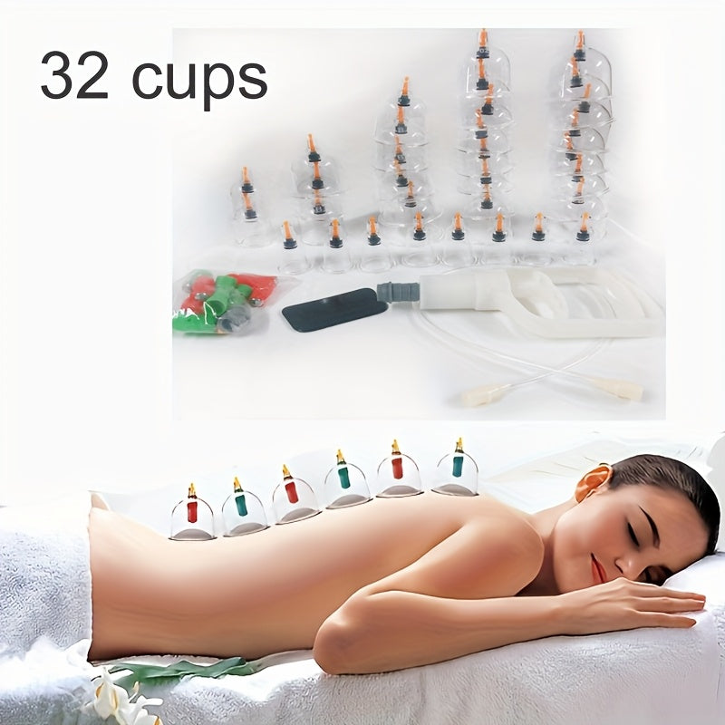 Home Use Vacuum Cupping Set with 32 Suction Cups