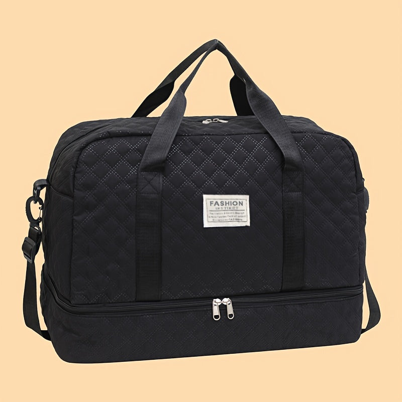 1 dona Ayollar uchun Nylon Sayohat Sumkasi - Yengil va Katta Hajmli, Qo'lga olib yurish yoki Krossbody sifatida ishlatilishi mumkin, Qisqa masofali sayohat uchun fermuarlı.