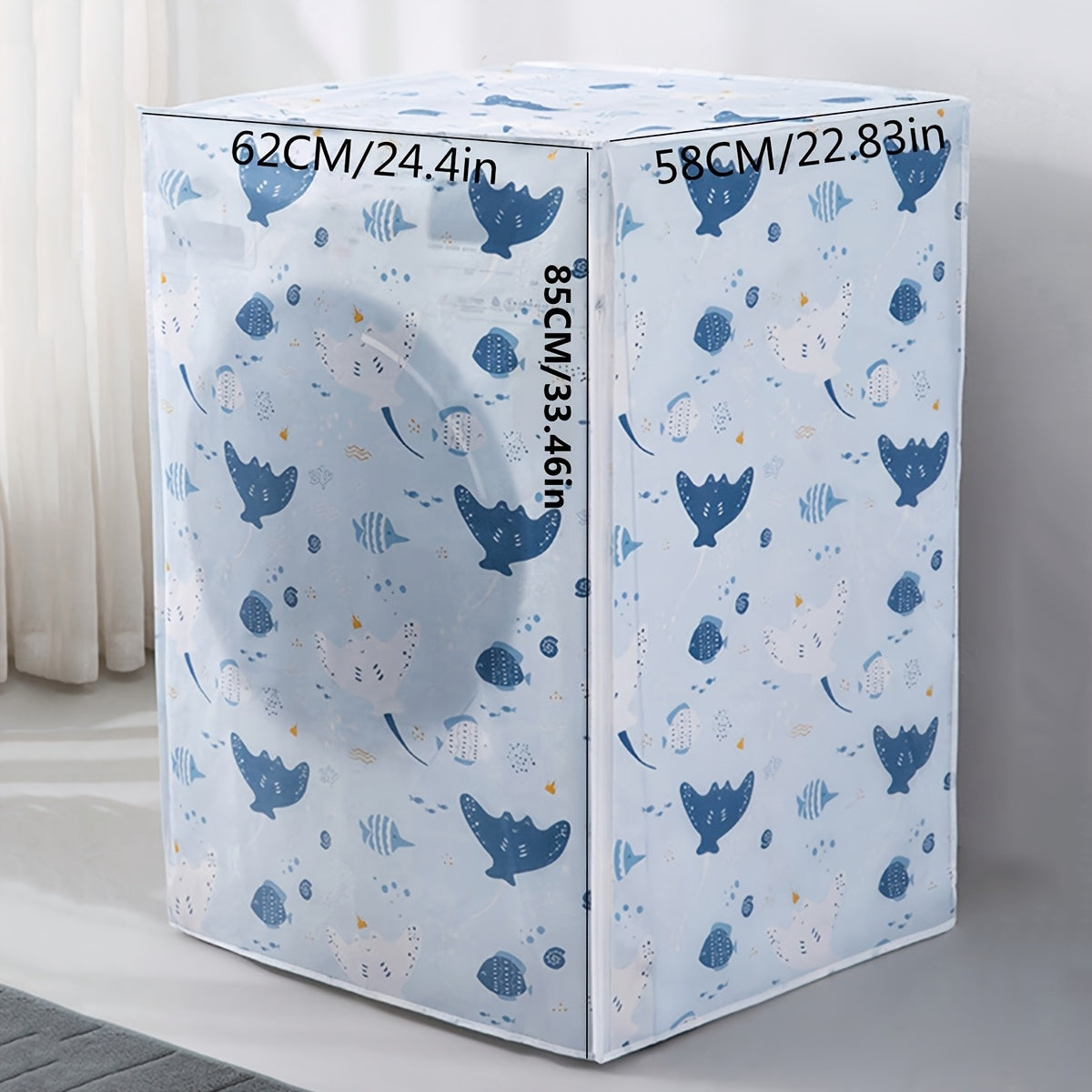 Waterproof PE Drum Washing Machine Cover with Printing Sunlight Protection