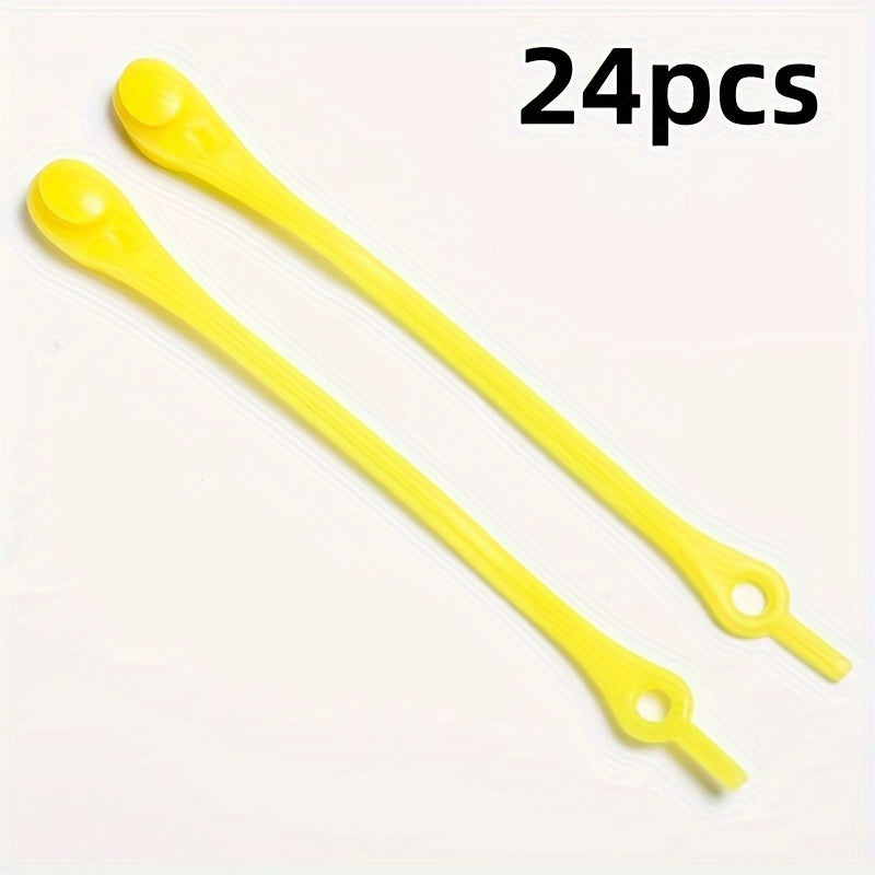 24 Pcs Silicone No-Tie Shoelaces for Sneakers, Lightweight, Easy Install
