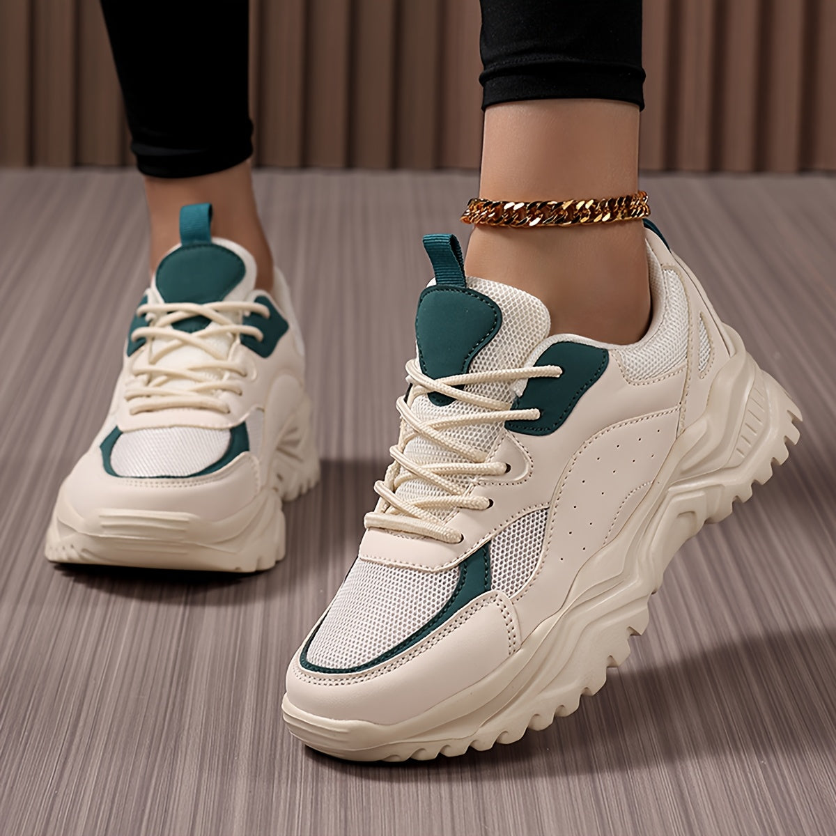 Women Casual Dad Shoes Versatile High Aesthetic Comfort Black