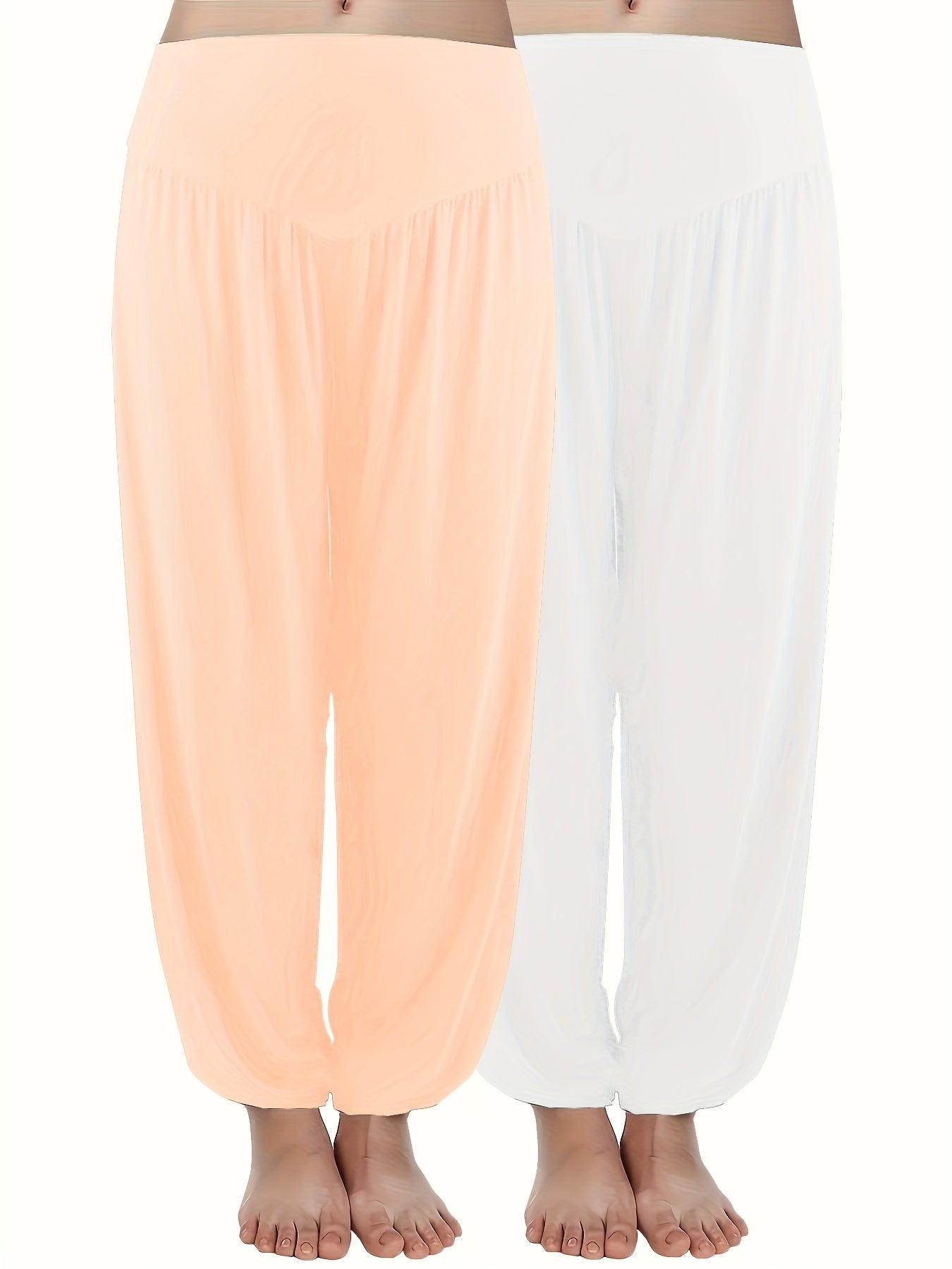 Women's Plus Size High Waist Jogger Pants Black Gray Stretchy Knit Fabric Casual Activewear