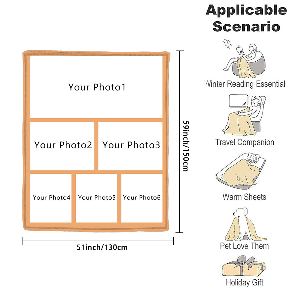 Custom Photo Blanket Soft Flannel Throw Personalized Gift for Home and Travel