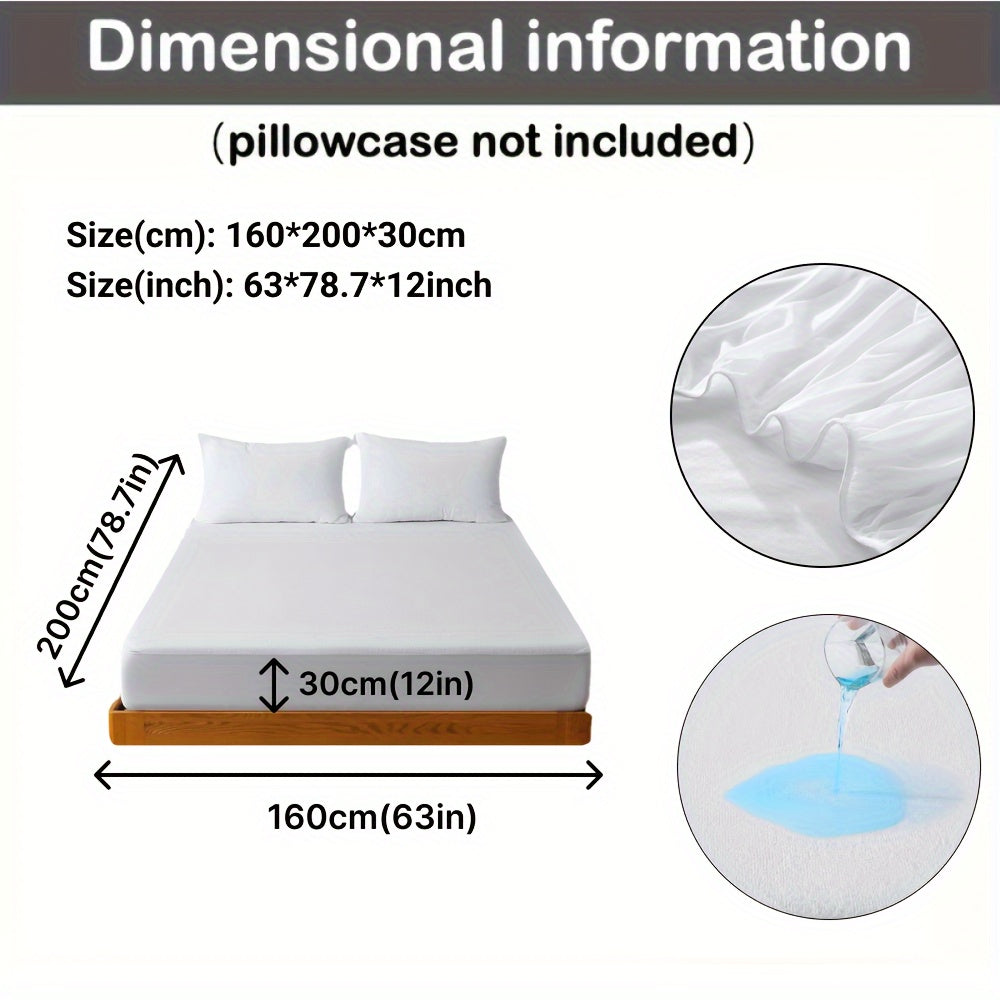 Микрофибровая защитная накладка на матрас водонепроницаемая дышащая с натяжной простыней, глубокие карманы, легкий уход