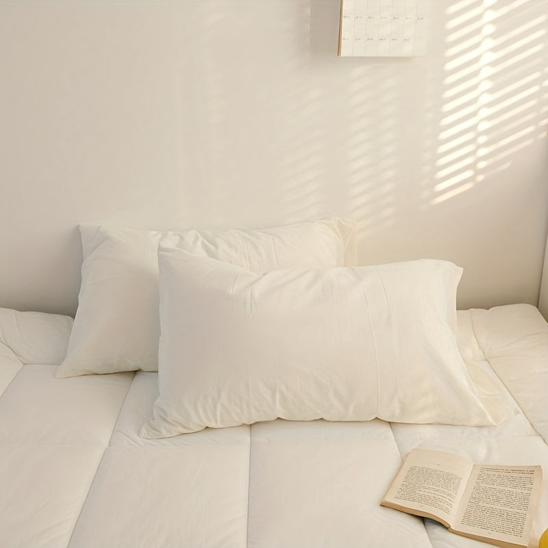 Polyester Pillowcases for Bedroom Multi-Colored Solid Design Set of Two