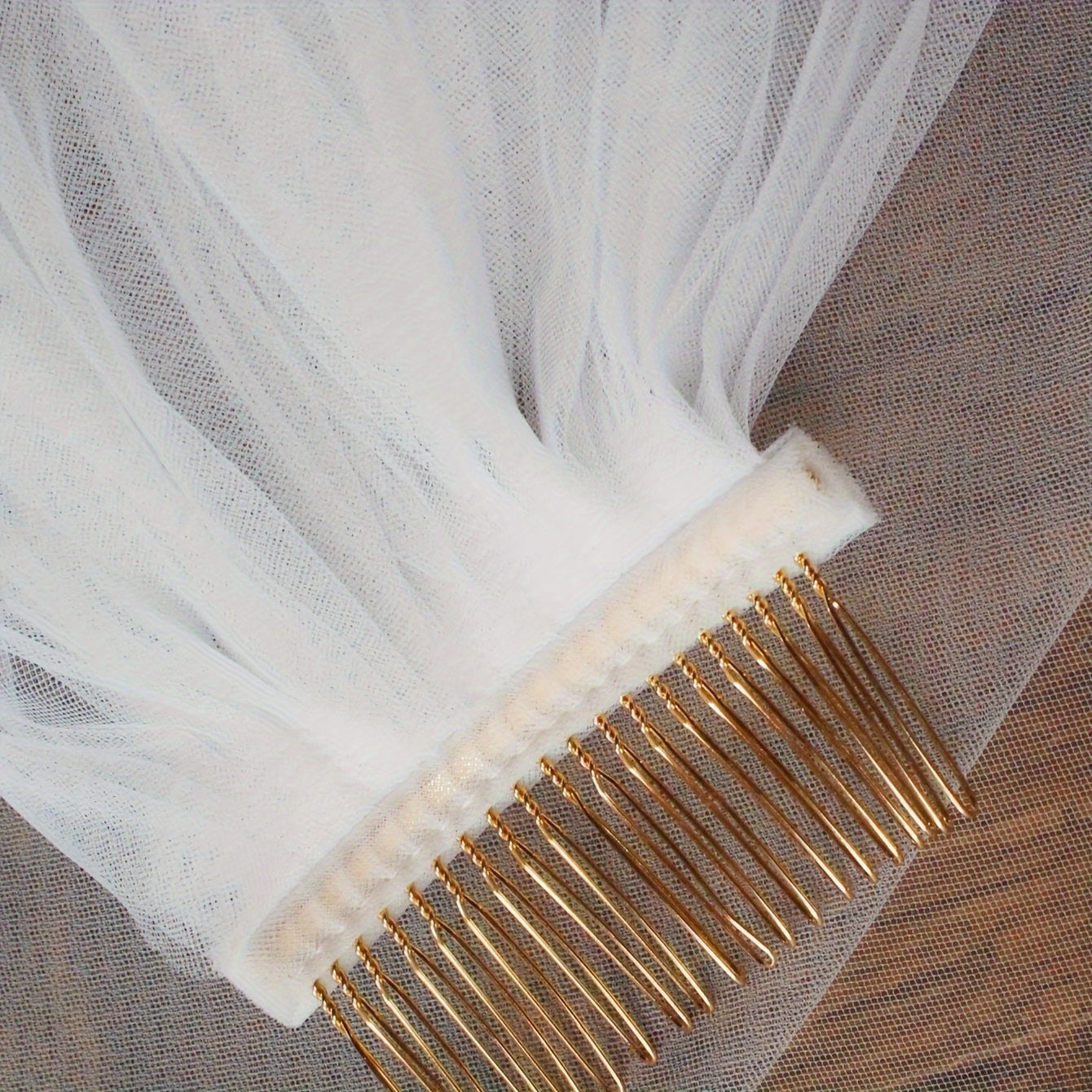 Velo de novia con bordado de encaje, poliéster y spandex, diseño floral romántico