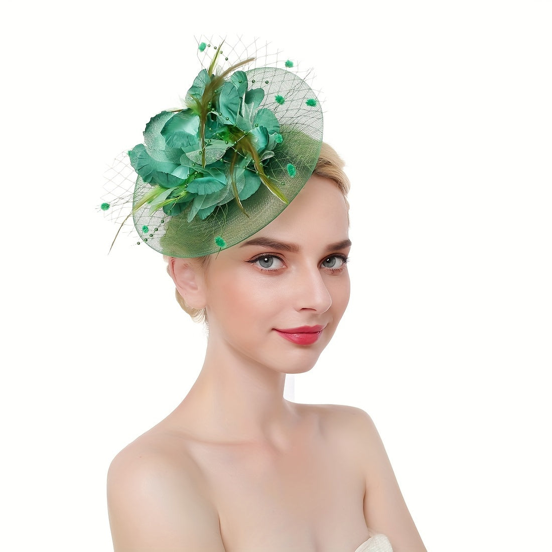 Women's Flower Shaped Fascinator Hat with Mesh for Tea Parties and Special Occasions