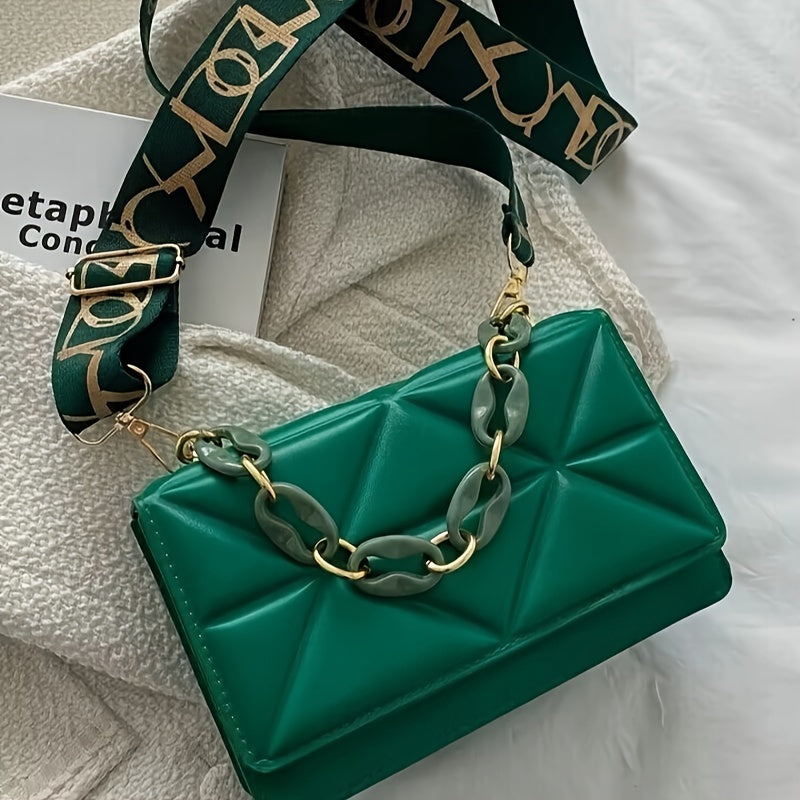 Ayollar uchun zamonaviy mini emboslangan krossbody sumka, tasodifiy foydalanish uchun ideal.