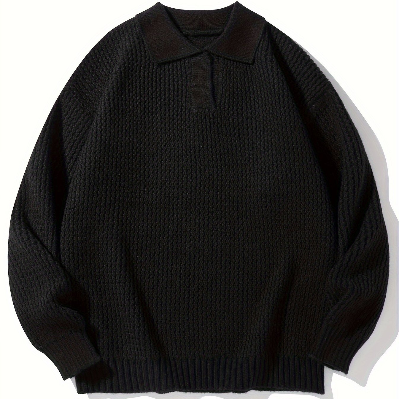 Suéter de punto casual de hombro caído, de color sólido, para otoño e invierno, para parejas